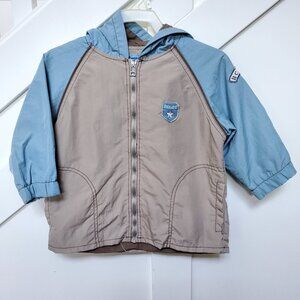 Lightweight blue and tan jacket